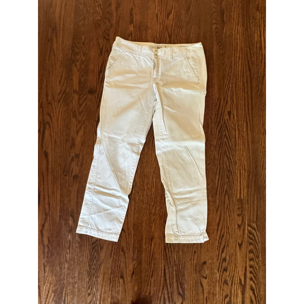 Women's American Eagle Outfitters White Ankle Cropped Pants Size 6